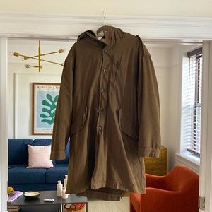 John Varvatos Hooded ‘Military Parka’ w/ Sherpa Fleece lining.